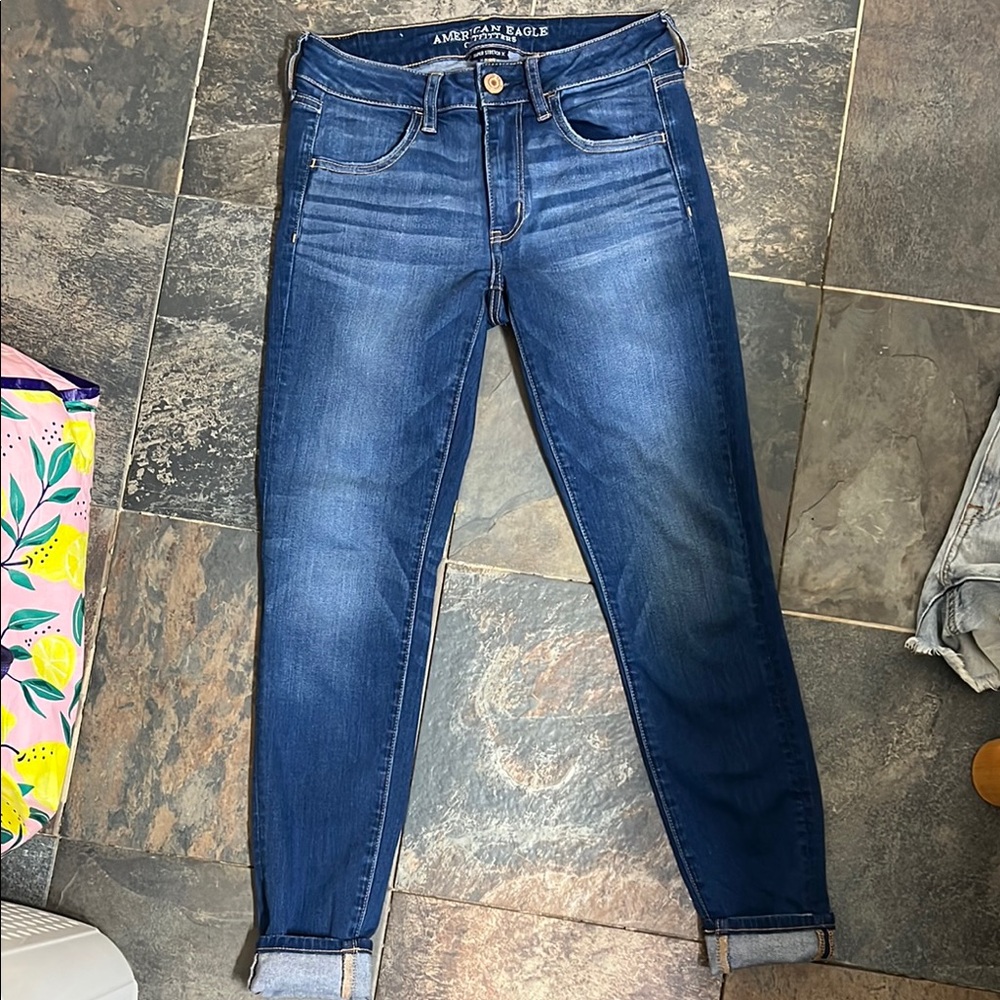 American Eagle Outfitters Blue Jeggings with Stretch